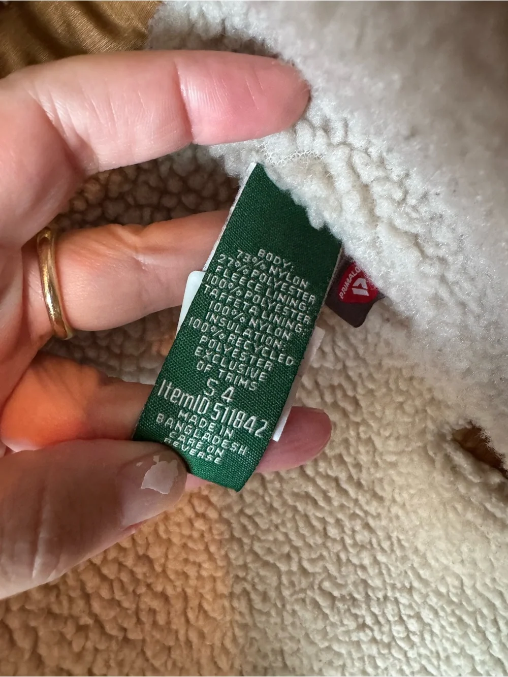 L.L. Bean Toddler Boy Tan Sherpa Fleece Lined Puffer Hooded Jacket Coat Size 4T
